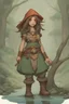 Placeholder: D&d character druid gnome female, beauty, with appearance similar to Nimona