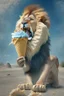 Placeholder: lion eating ice cream