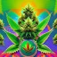 Placeholder: Marijuana, pattern, splash color, Psychedelic, detail, 8k, bright light