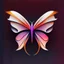 Placeholder: symetry!!, butterfly!!, logo, NFT, futuristic, colorful, curves, lines, shadow, simple, sideview, gradient