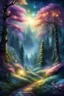 Placeholder: space background, abstract beautiful light, New Year's forest, fairy-tale mystical setting, fantastic atmosphere, thomas kinkade