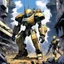 Placeholder: [illustration by masamune shirow] A post-apocalyptic sci-fi world. A team of bioroids, fully loaded with ammo, moving through a ruined city, dust and rust everywhere. The atmosphere is thick with tension, the remnants of a once-thriving civilization now reduced to rubble and decay. The bioroids move with purpose, their mechanical bodies gleaming amidst the desolation.