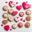 Placeholder: Cookies for Valentine's Day on a white background