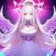 Placeholder: Clear focus, 8k, high quality, detailed, beautiful lighting, vibrant colors, white long hair, vibrant pink eyes, girl, wings, halo ring,