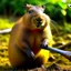 Placeholder: capybara using a shovel