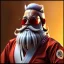 Placeholder: Homme gros ventre en kimono karate, barbe, long cheveux, chigon, dojo, coup de pied