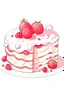 Placeholder: art for one white and pink cake , white background, cartoon style, no shadows.