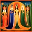 Placeholder: full_body:: young odalisques in magnificent robes:: in a Persian palace at sunset:: by artist "Leonora Carrington",by artist "Tarsila do Amaral":: Cinematic lighting with shadows emphasizing the character's determination:: eye_level perspective::