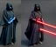 Placeholder: Abby Lee miller, cloak, lightsaber, hands, hood