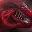 Placeholder: red, tentacle monster, teeth, horror, detailed, realistic, gore, eyes, 4K, fantasy, scary, demonic, hyper realistic, huge,angry