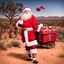 Placeholder: Santa Claus delivering presents in the Australian Outback