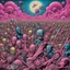 Placeholder: wave after wave of demented avengers march cheerfully out of obscurity into the dream, terminal shock || Horror Pink Floyd tribute, surreal, dramatic, depth of field, by Basil Wolverton and Kenny Scharf and Squeak Carnwath, violent colors, sharp focus, glorious grotesque landscape