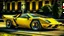 Placeholder: yellow sport car, big wheels, old model, lambo countach influence