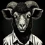 Placeholder: black zombie sheep face