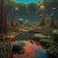 Placeholder: Odd swamp landscape with odd beings surreal abstract Max Ernst style, 120mm photography, sharp focus, 8k, 3d, very detailed, volumetric light, grim, fine art, very colorful, ornate, F/2.8, insanely detailed and intricate, hypermaximalist