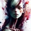 Placeholder:  Bones, darkred tones, rare pose, watercolor illustration by <agnes cecile> <Yoji Shinkawa>,