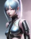 Placeholder: Detailed cute anime Kunoichi girl, blue hair buns, pink bangs, black latex bodysuit, intricate details, full body portrait, keep head in frame, slight smile, black Japanese motif, concept art, highly detailed, digital painting, concept art, sharp focus, illustration, art by Yoji Shinkawa, WLOP and greg rutkowski and alphonse mucha and artgerm and yanjun Chen and Junji ito and Makoto Shinkai, HDR, octane render