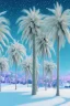 Placeholder: 1980's vaporwave aesthetic palm trees in Christmas winter