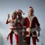 Placeholder: two elves. woman and man. Christmas scene. photorealistic. low-key