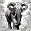 Placeholder: create a coloring book page of an asian elephant, high contrast, easy to color, black and white, vector,