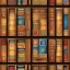 Placeholder: game texture beautiful colorful wooden bookshelves block tileable close up two rows