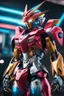 Placeholder: super robot with elements of Gundam, cool, gorgeous looks, anime, colorful outfit, highly detailed, sci-fi, futuristic, soft lighting, cinematic lightning, symmetrical, intricate, octane, bright color, 8k high definition, unreal engine 5, good pose, photo, sharp focus, ultra realistic, perfect anatomy, armor with glitter diamonds, jeweled skin, crystals, sapphires, ornate, white, translucent, silver