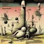 Placeholder: Surreal sinister, Style by Yves Tanguy, Dante's third level of hell = GLUTTONY, symbolic art, massively obese non-human radical bio deformity, Expressionism