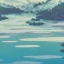 Placeholder: white Field mouse mountains drinking water at sunrise water color vibrant cute