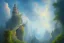 Placeholder: mythical long stairway up to heaven in the sky, beautiful colours, romanticism, fantasy, Neo-Impressionism, fine art