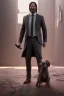 Placeholder:  john wick toddler, dramatic lighting, hyper-realistic, full body, Delorean