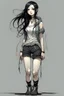 Placeholder: pretty girl, aged 15, black hair, dystopia, athletic, full length