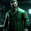 Placeholder: A resident evil Scientist, with a dark green Fleece below his lab coat,