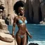 Placeholder: [in the Odyssey universe by Ray Harryhausen] Grace Jones as Circe, she wears a revealing swimsuit in linen