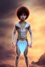 Placeholder: beautiful 12 year old arabic boy with curly hair and light blue eyes dressed in short transparent loincloth