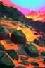 Placeholder: an inferno landscape with rocks cell shading