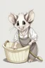 Placeholder: A drawing of a possum in a maid outfit