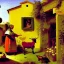 Placeholder: Flowers and goats bright colors Italy by Vermeer