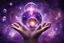 Placeholder: kundalini, connected to the universe, few colours of galaxy, holding galaxies in few hands in glass balls, purple colours and few more colours