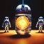 Placeholder: Star wars characters in a jar floating, super high resolution, professional photograph, in focus, beautiful detail, professional digital art, stunning 4k, volumetric light, Award-winning photograph, photography, tokio background