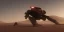 Placeholder: Armored Core machine robot fight another Armored Core fly in the sky in the desert with beside the ocean where you can see the space in the sky with twilight on the horizon, 4k resolution