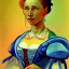 Placeholder: portrait of a beautiful busty woman Vincent van Gogh style smiling