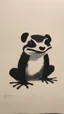 Placeholder: frog badger with distinct shadow on paper, signed by a toddler