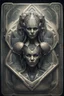 Placeholder: sacred geometry playing card, hyper violent ogre women soccer team in the Olympics in the style of Giger and fallout 4 ,,bokeh like f/0.8, tilt-shift lens 8k, high detail, smooth render, down-light, unreal engine