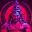 Placeholder: God shiva Demonic image in neon red color pallet