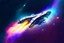 Placeholder: small spaceship cruising through the gAlaxy