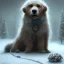 Placeholder: SAD,SCARED, LONELY DOG TIED UP OUTSIDE OF HOUSE, winter, 8k resolution, high-quality, fine-detail, intricate, digital art, detailed matte, volumetric lighting, illustration, 3D octane render, brian froud, howard lyon, selina french,