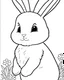 Placeholder: b/w outline art for kids coloring book page, cute beautiful Farm animals for kids age 2-7 themed, coloring pages, rabbit, full white, kids style, white background, whole body, Sketch style, full body (((((white background))))), only use outline., cartoon style, line art, coloring book, clean line art, Sketch style, line-art