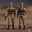 Placeholder: G.I. Joe toy doll army soldier, gun ,boots, helmet, Donald trump face