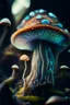 Placeholder: fungoid portrait in fungus garden, hi detail, 4k, clear focus, depth of field, color correction, studio quality, backlight