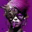 Placeholder: beautiful punk girl, hyper detailed, intricately detailed, illustration by <kilian eng> <Yoji Shinkawa>, purple tones,